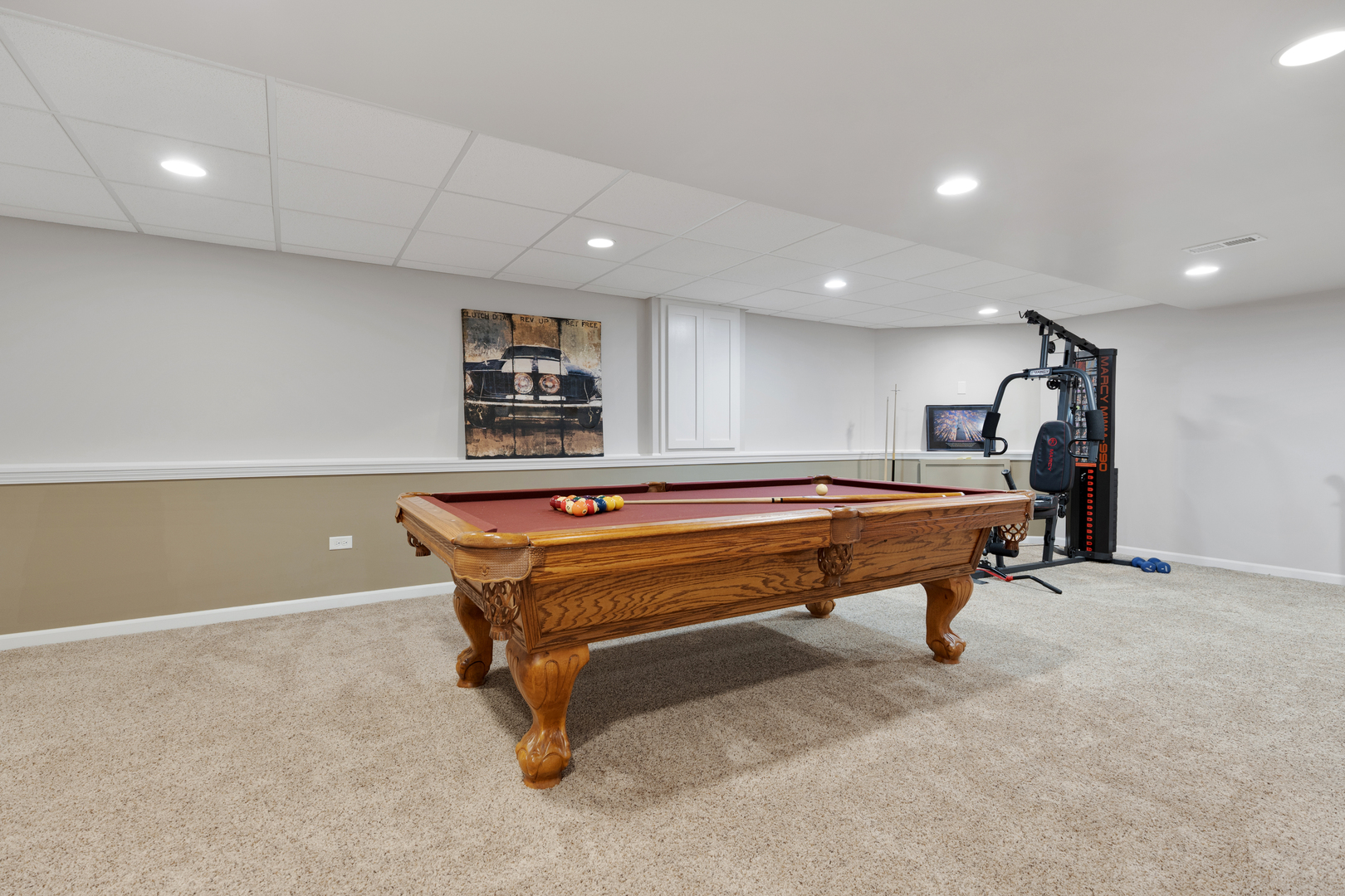 611 Woodbridge Drive Elgin, IL 60124 - Photo 13 of 28 a room with furniture pool table and windows