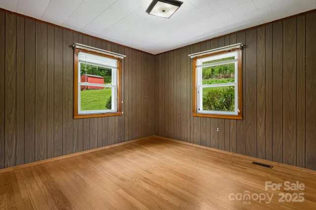 an empty room with a window