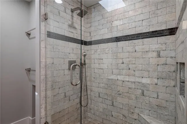 a bathroom with a shower