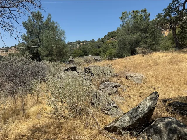 a view of a yard covered in snow