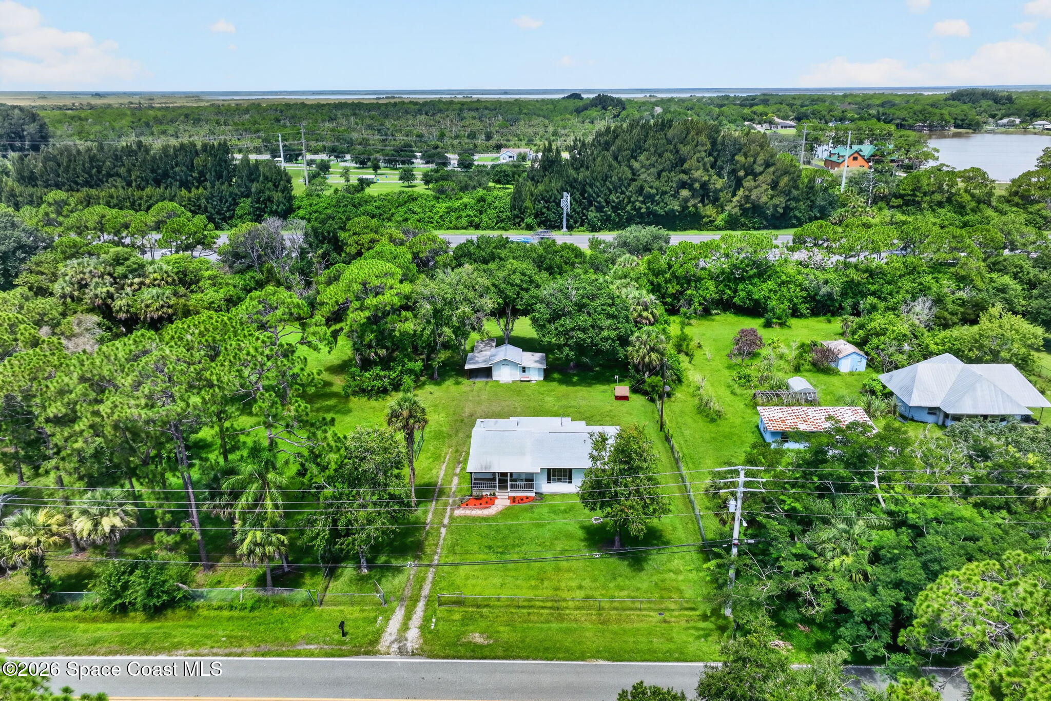 1944 Harlock Road Melbourne, FL 32934 - Photo 39 of 52 Aerial View front the front of the home