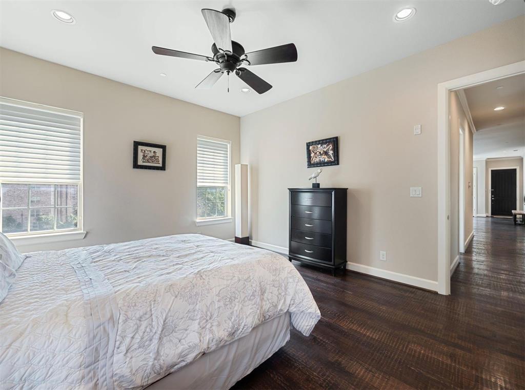 5001 Meridian Lane, Unit 2103 Addison, TX 75001 - Photo 13 of 26 Room featuring recessed lighting, a ceiling fan, and wood-finish flooring