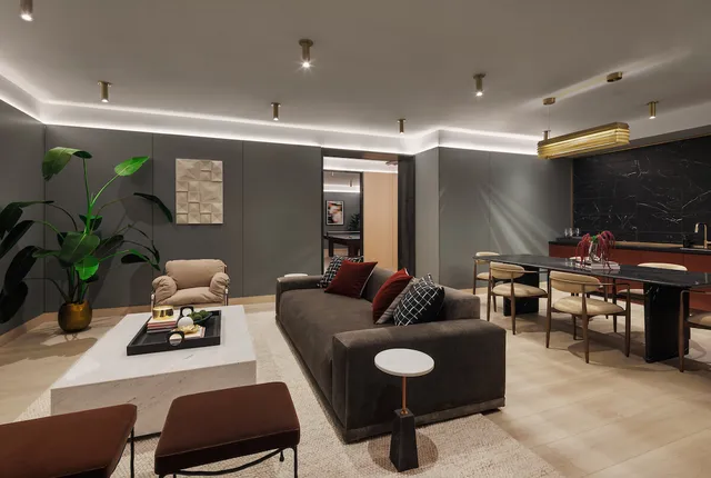 a front view of a large building and city view