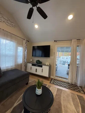 a living room with furniture