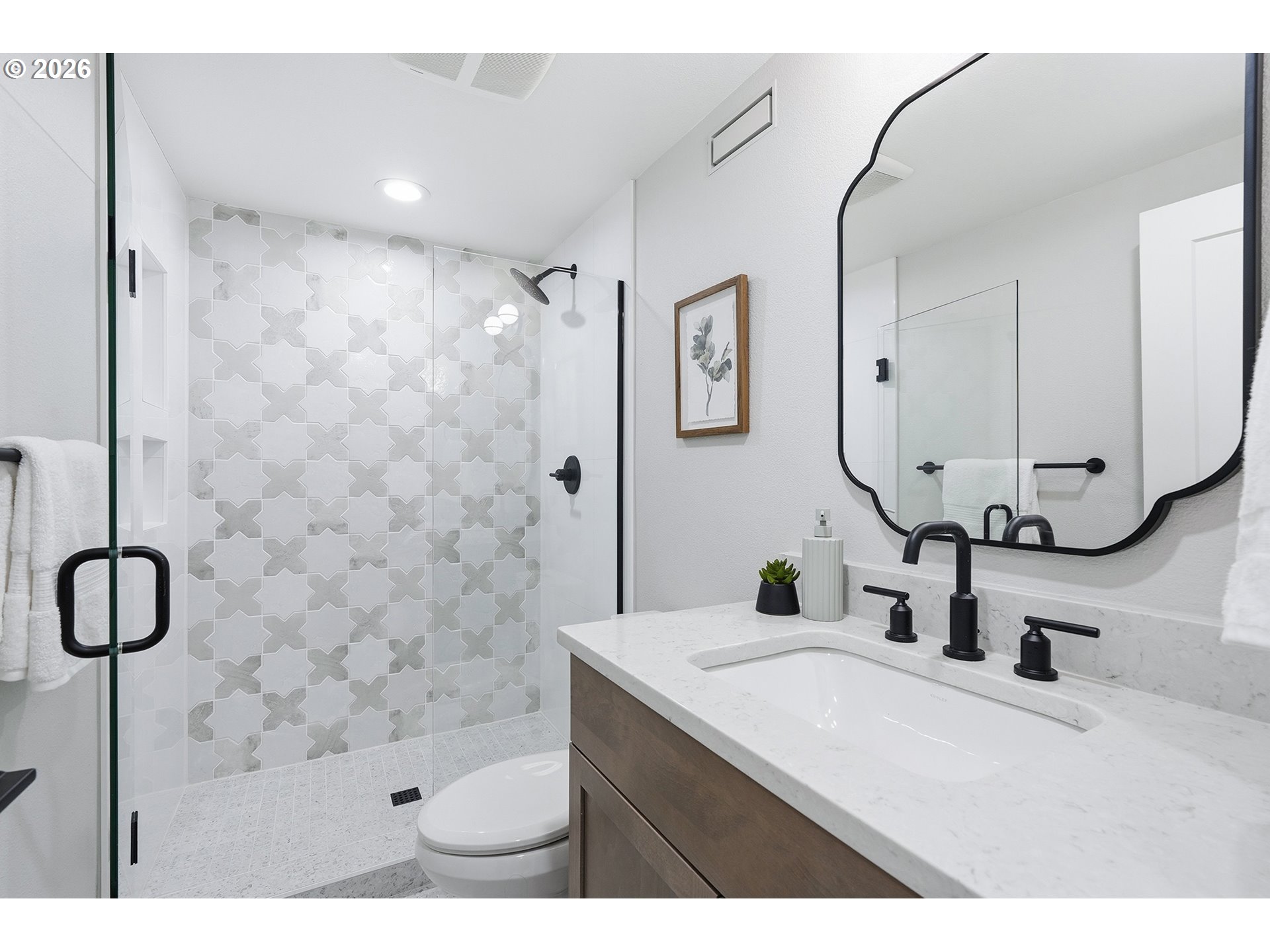 2125 Northwest 33rd Avenue Portland, OR 97210 - Photo 40 of 46 a bathroom with a sink vanity granite and shower