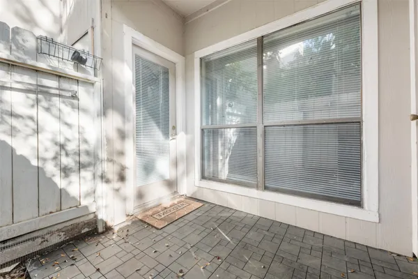 a view of wooden door