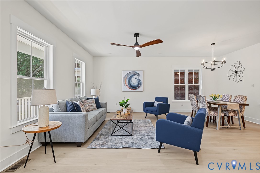3601.5 Decatur Street Richmond, VA 23224 - Photo 3 of 32 Open-concept living area featuring light wood-fini