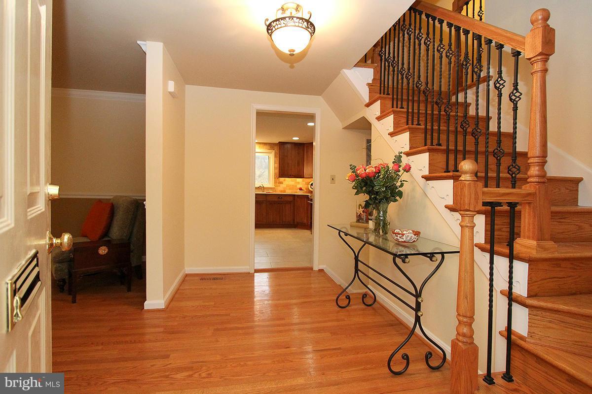 Foyer - New installed Red Oak - Iron stair railing