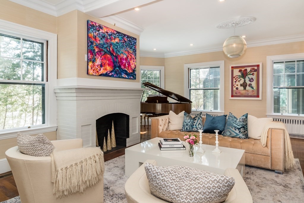 30 Cliff Road Wellesley, MA 02481 - Photo 3 of 30 a living room with furniture and a fireplace