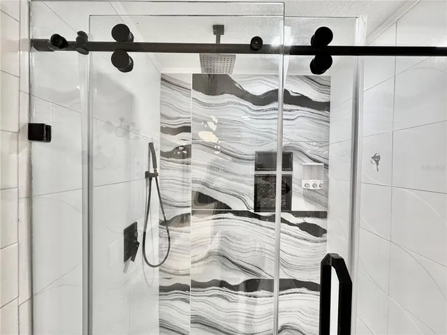 a bathroom with a shower