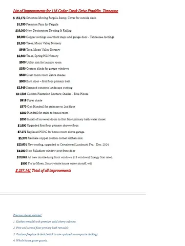 $1,399,900 | 116 Cedar Creek Drive, Franklin, TN 37067