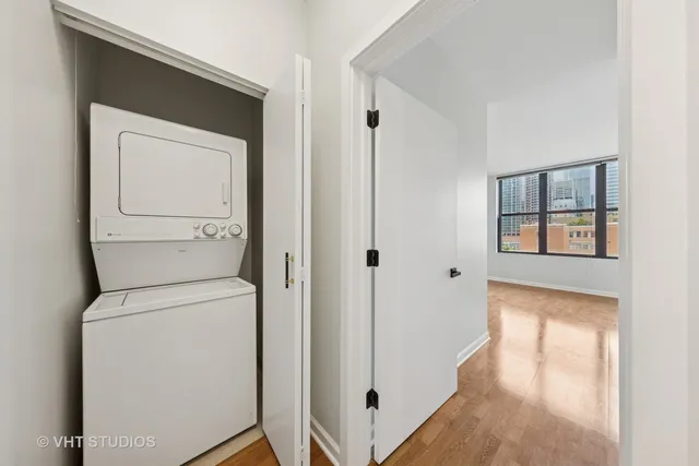 a view of a hallway with closet