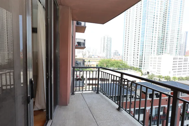 a view of balcony with city view