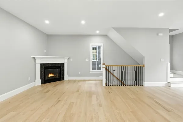 a view of a livingroom with a fireplace