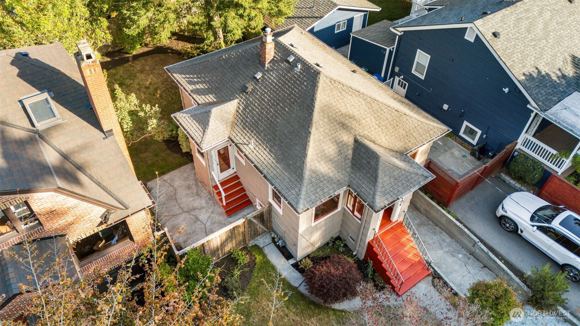 8606 29th Avenue Northwest Seattle, WA 98117 - Photo 28 of 33 an aerial view of a house with a yard
