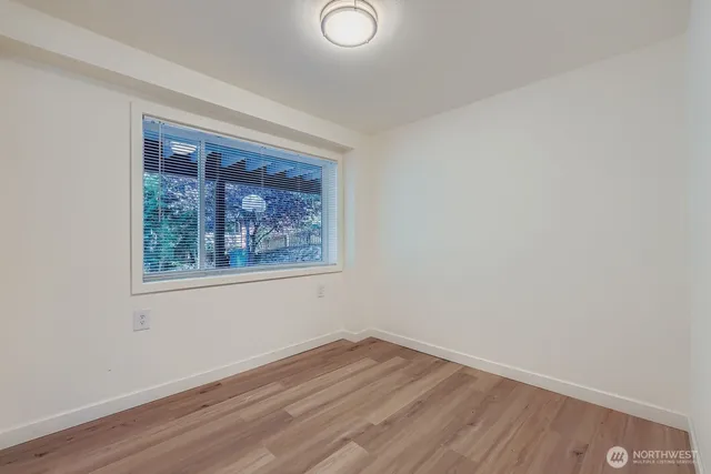 an empty room with a window