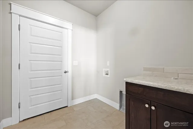 a room with a bench in it