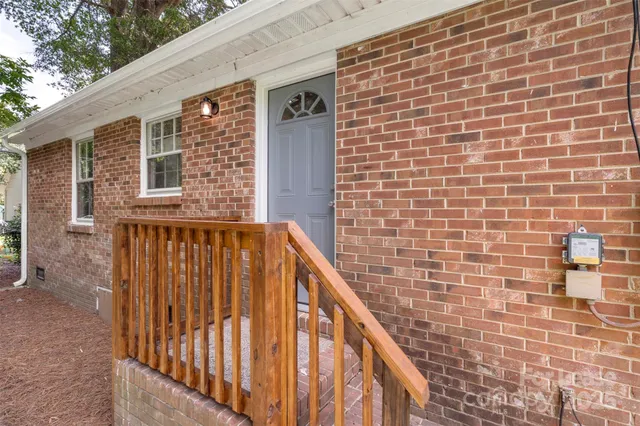 a view of wooden balcony