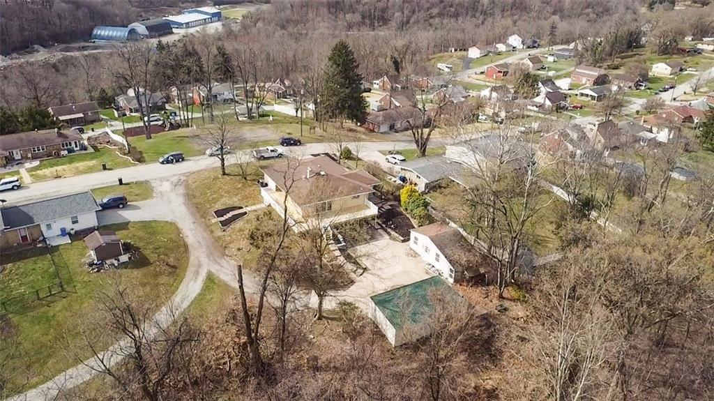 12305 Larimer Avenue Irwin, PA 15642 - Photo 37 of 39 AERIAL VIEW SHOWS TOWNSHIP ROAD TO PRIVATE DRIVE TO 3 CAR GARAGE +++ 1 INT/GRG AND 2 DET/GRG.