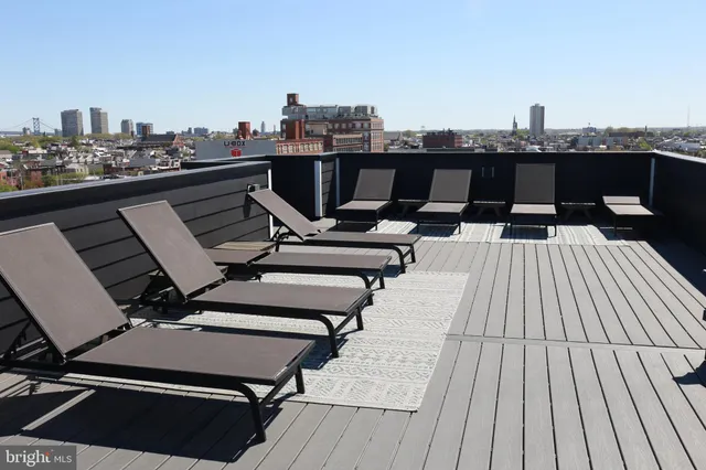 a view of a terrace from a terrace