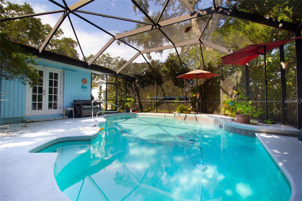 a view of a volley ball court