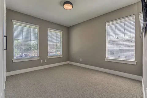 a building outdoor space with patio furniture