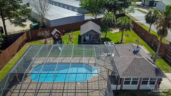 a aerial view of a house