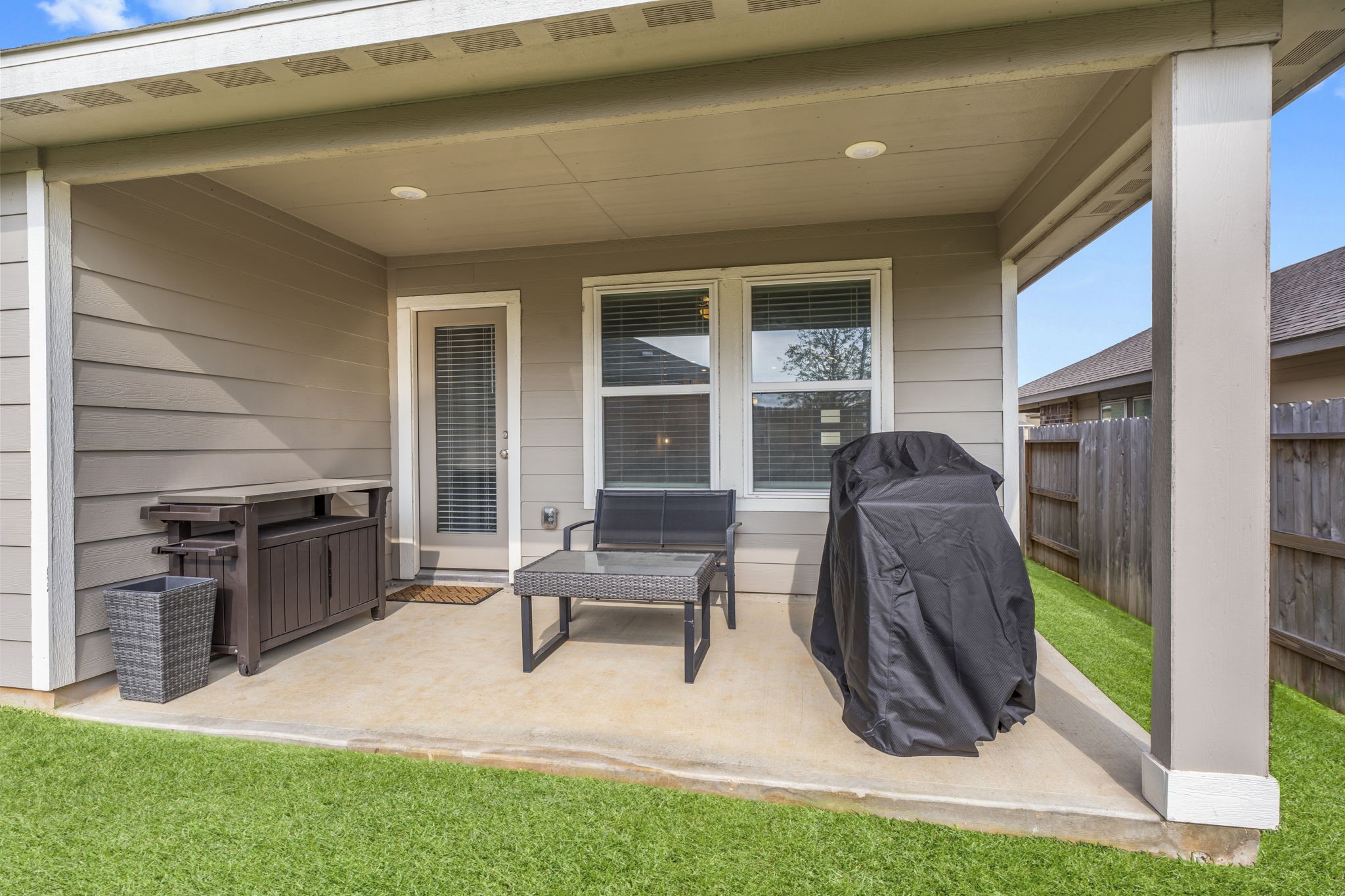 18581 Meadow Point Lane Montgomery, TX 77316 - Photo 32 of 44 a view of a house with backyard and furniture