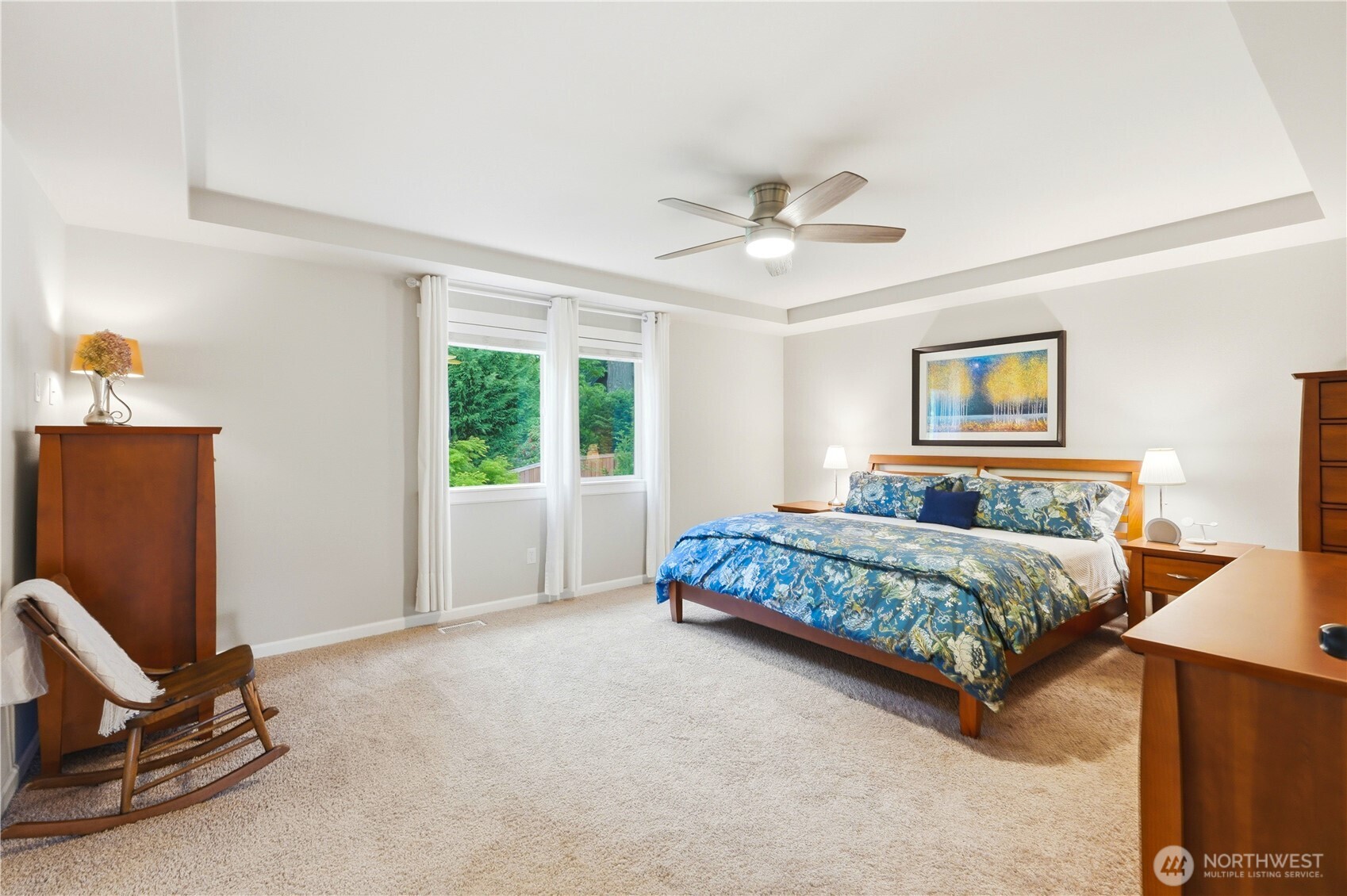 13410 Southeast 252nd Street Kent, WA 98042 - Photo 26 of 38 a bedroom with a bed a window and lamp