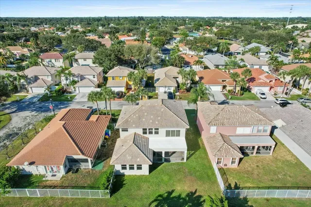 an aerial view of a house