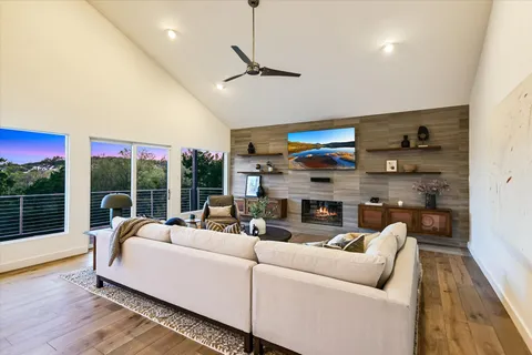 a kitchen with a table and chairs in it