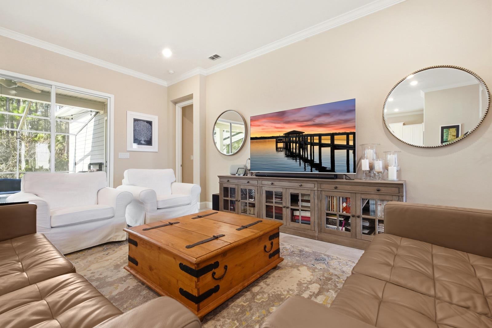 170 Antolin Way St. Augustine, FL 32095 - Photo 17 of 85 Tiled living area with ornamental molding and recessed lighting