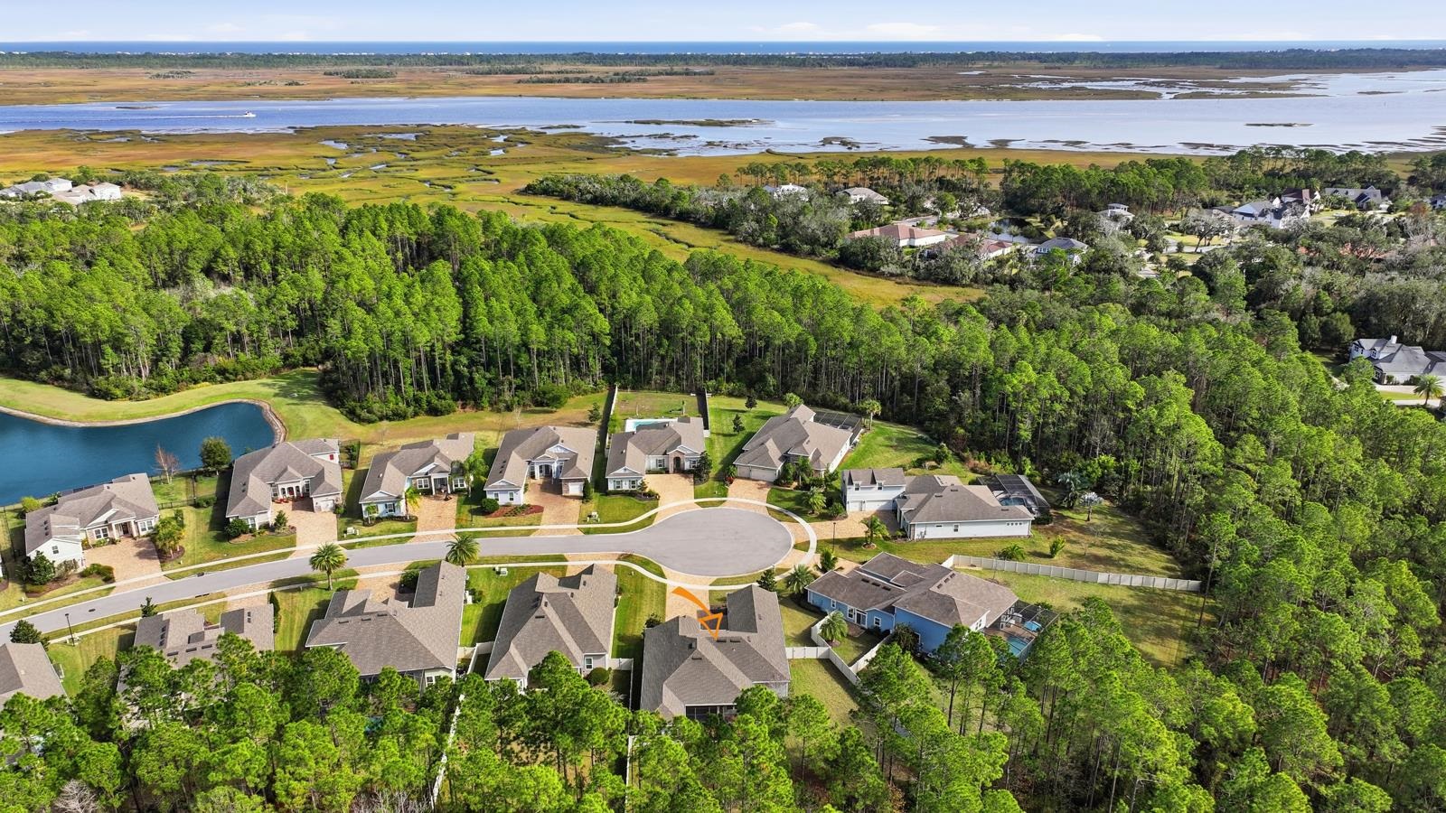 170 Antolin Way St. Augustine, FL 32095 - Photo 84 of 85 Aerial view of property's location with a nearby body of water and nearby suburban area
