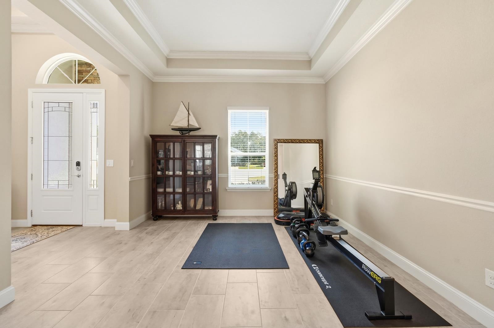 170 Antolin Way St. Augustine, FL 32095 - Photo 10 of 85 Workout area featuring crown molding and a tray ceiling