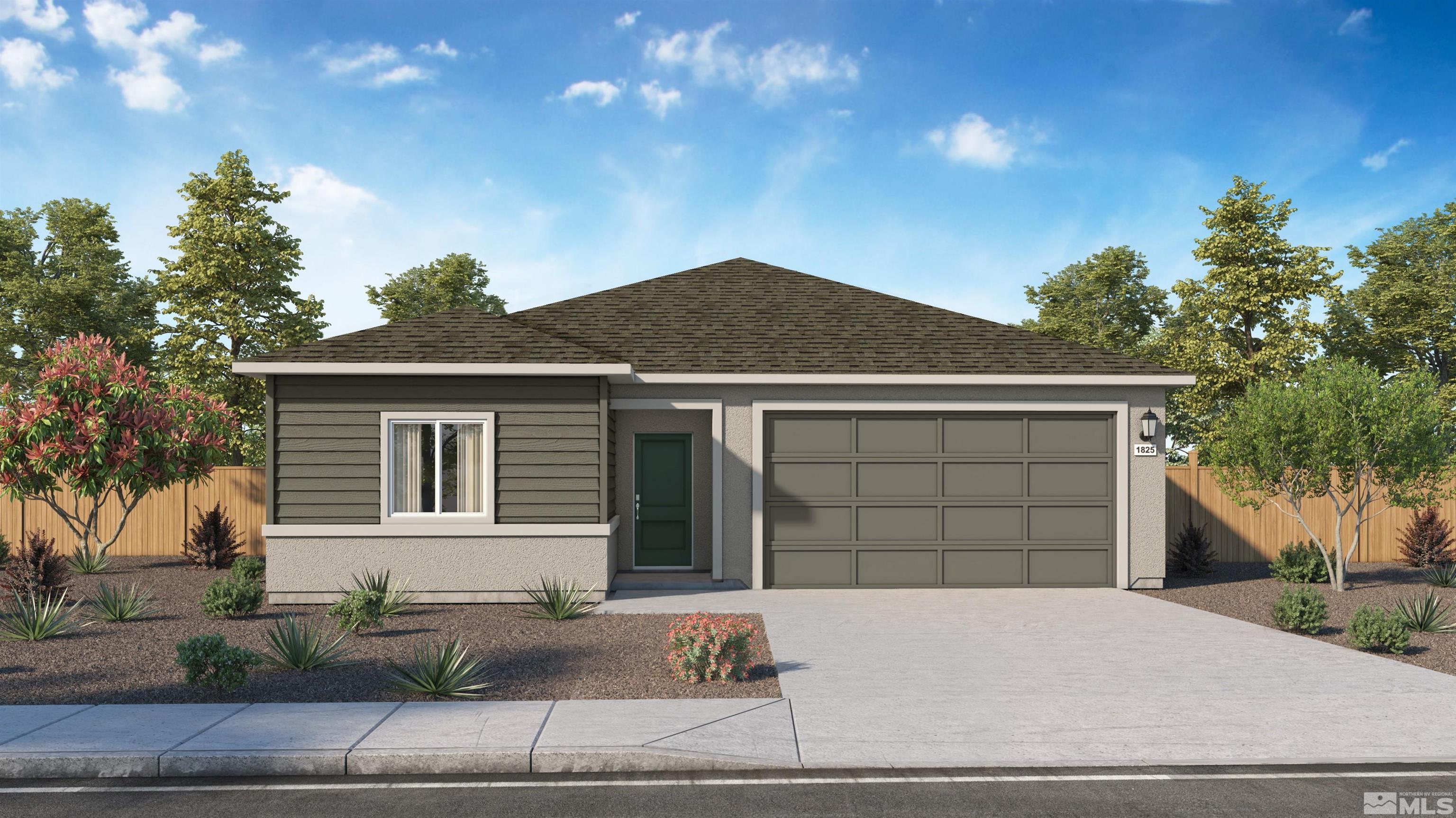 506 Russell Road, Unit LOT #95 Dayton, NV 89403 - Photo 1 of 21 a front view of a house with a yard and garage