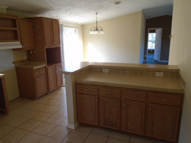 825 Old Indian Springs Road Forsyth, GA 31029 - Photo 3 of 21 a kitchen with a sink and wooden cabinets