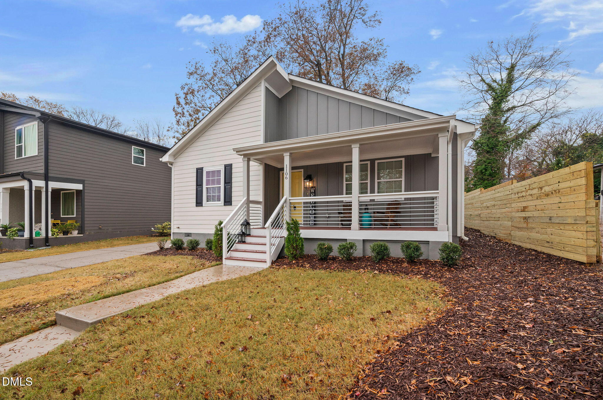 1106 South Blount Street Raleigh, NC 27601 - Photo 32 of 33 a front view of a house with garden and seating area
