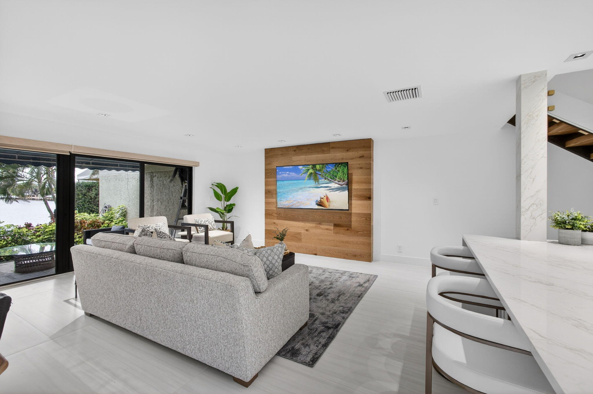 6550 North Ocean Boulevard, Unit 1 Ocean Ridge, FL 33435 - Photo 7 of 63 a living room with furniture and a large window