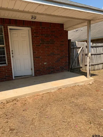 a view of wooden door