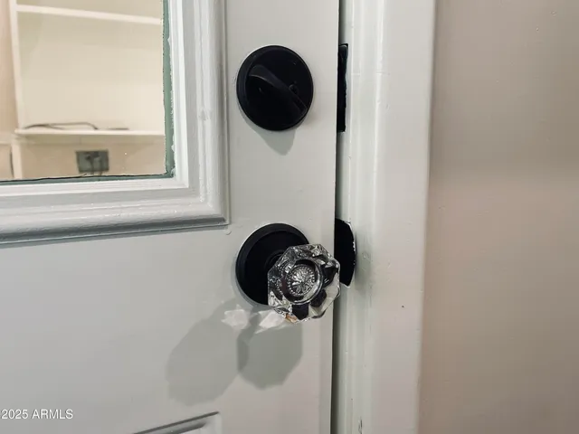 a close up of a mirror