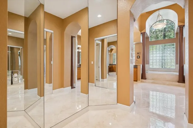 a view of an entryway with a glass door