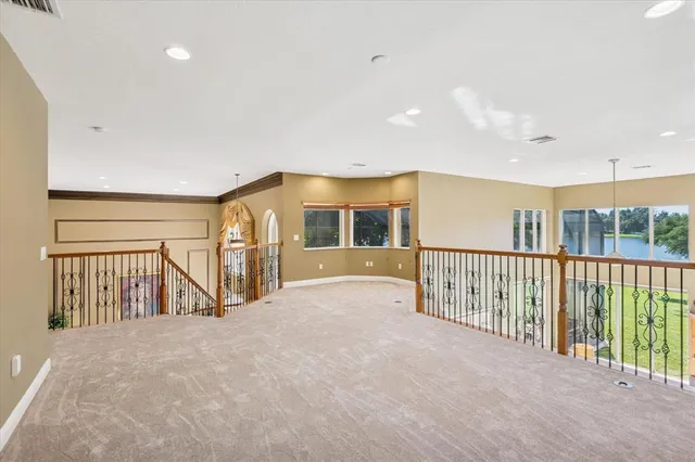 a view of hallway with stairs