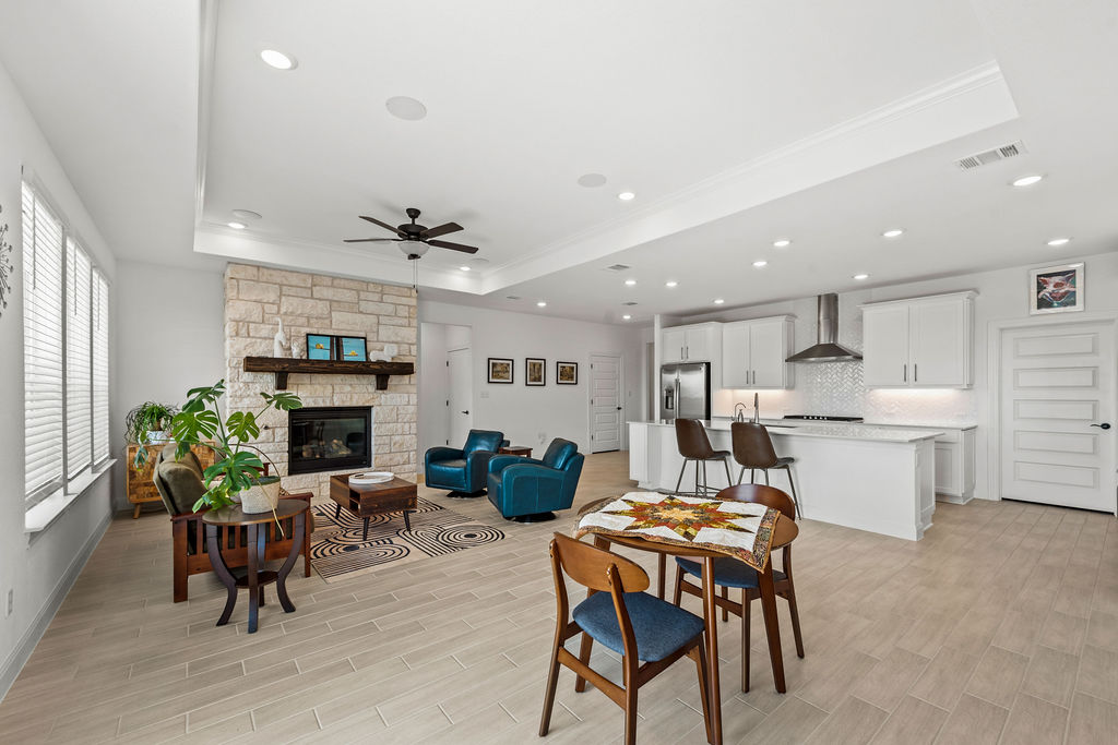 279 Fish Trap Road Dripping Springs, TX 78620 - Photo 14 of 36 The dining room would work with round or rectangular 6-8 person tables.