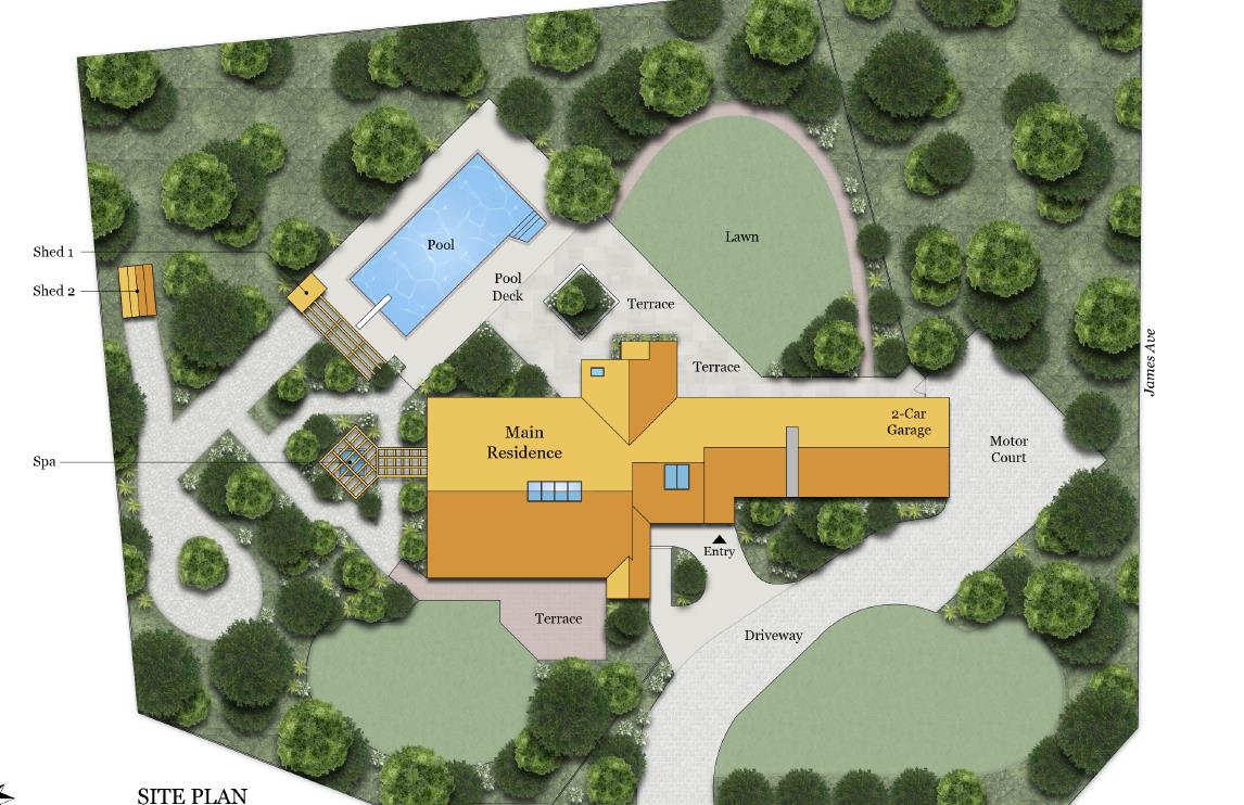 59 James Avenue Atherton, CA 94027 - Photo 4 of 4 an aerial view of a house with a swimming pool