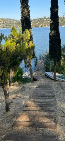 a view of a terrace with city view