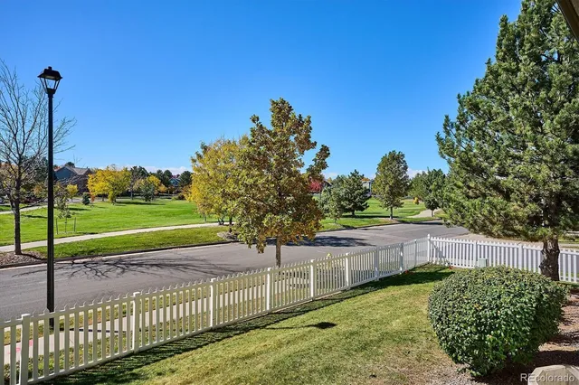 a view of a terrace with outdoor seating
