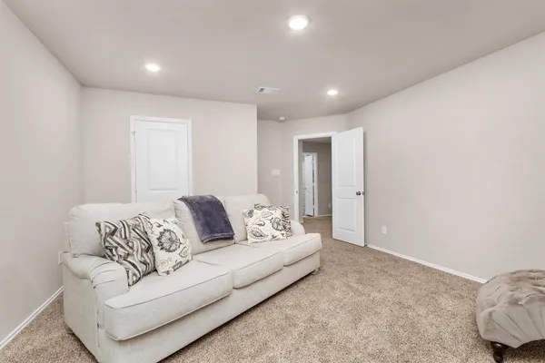 a living room with furniture