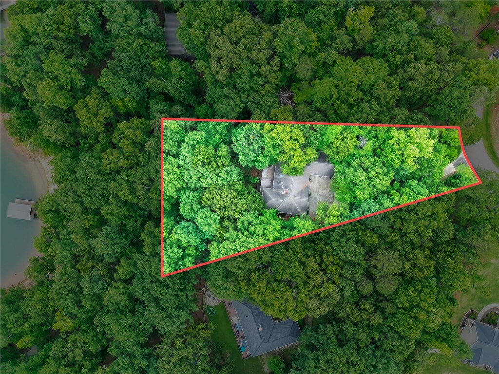 149 Inlet Pointe Drive Anderson, SC 29625 - Photo 42 of 43 A verdant woodland envelops this private lakeside estate, offering serene views.