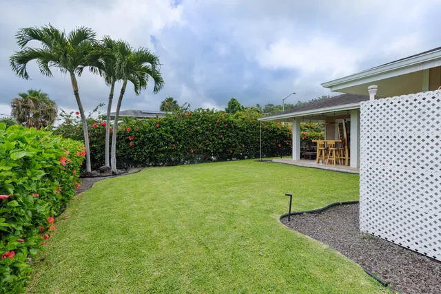 a view of a backyard with a garden