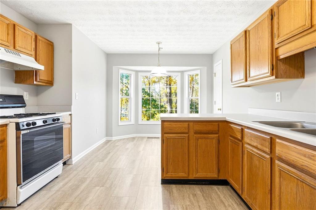 4099 Harvest Ridge Drive Douglasville, GA 30135 - Photo 14 of 46 a kitchen with wooden floors and white appliances